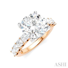 ASHI Round Shape Semi-Mount Diamond Engagement Ring 195ACPPFHPW-SM-RD4