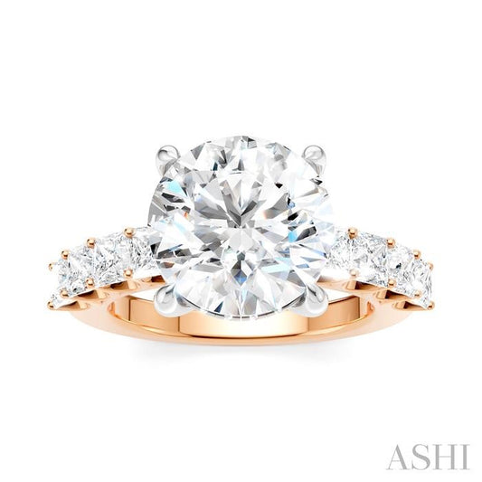 ASHI Round Shape Semi-Mount Diamond Engagement Ring 195ACPPFHPW-SM-RD4