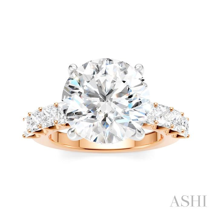 ASHI Round Shape Semi-Mount Diamond Engagement Ring 195ACPPFHPW-SM-RD5