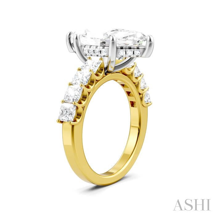 ASHI Marquise Shape Semi-Mount Diamond Engagement Ring 195ACPPFHYW-SM-MQ4