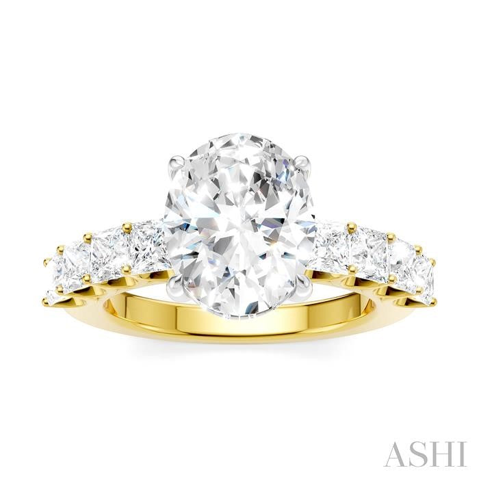 ASHI Oval Shape Semi-Mount Diamond Engagement Ring 195ACPPFHYW-SM-OV3