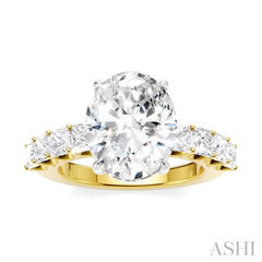 ASHI Oval Shape Semi-Mount Diamond Engagement Ring 195ACPPFHYW-SM-OV4