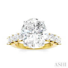 ASHI Oval Shape Semi-Mount Diamond Engagement Ring 195ACPPFHYW-SM-OV5