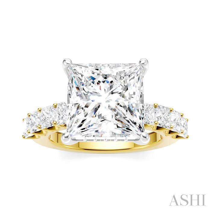 ASHI Princess Shape Semi-Mount Diamond Engagement Ring 195ACPPFHYW-SM-PN5