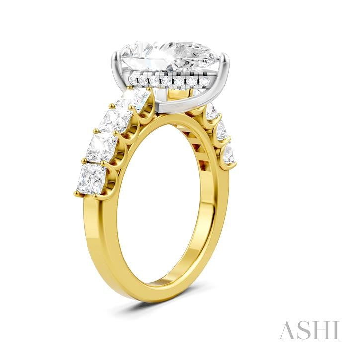 ASHI Pear Shape Semi-Mount Diamond Engagement Ring 195ACPPFHYW-SM-PR3