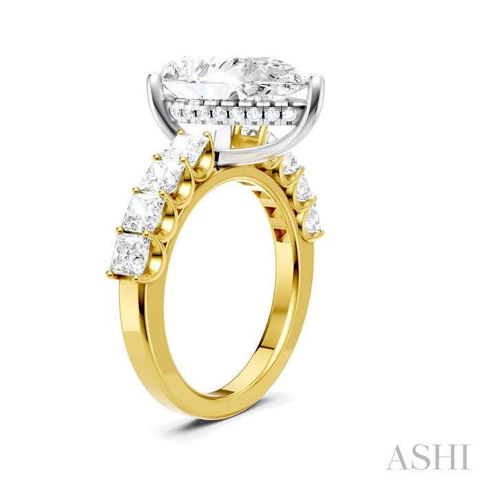 ASHI Pear Shape Semi-Mount Diamond Engagement Ring 195ACPPFHYW-SM-PR4