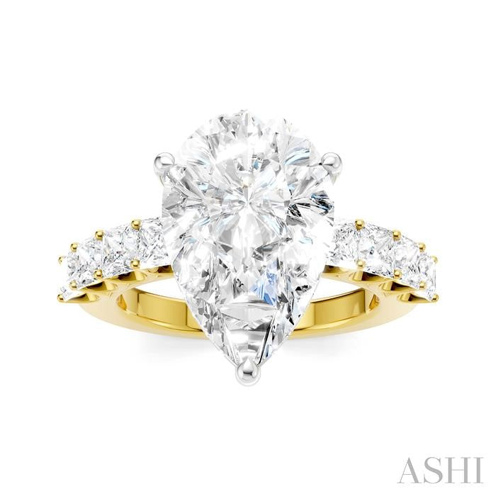 ASHI Pear Shape Semi-Mount Diamond Engagement Ring 195ACPPFHYW-SM-PR5