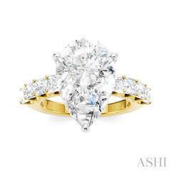 ASHI Pear Shape Semi-Mount Diamond Engagement Ring 195ACPPFHYW-SM-PR5