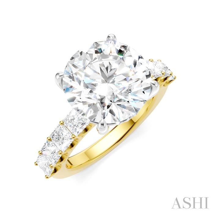 ASHI Round Shape Semi-Mount Diamond Engagement Ring 195ACPPFHYW-SM-RD5