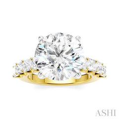 ASHI Round Shape Semi-Mount Diamond Engagement Ring 195ACPPFHYW-SM-RD5