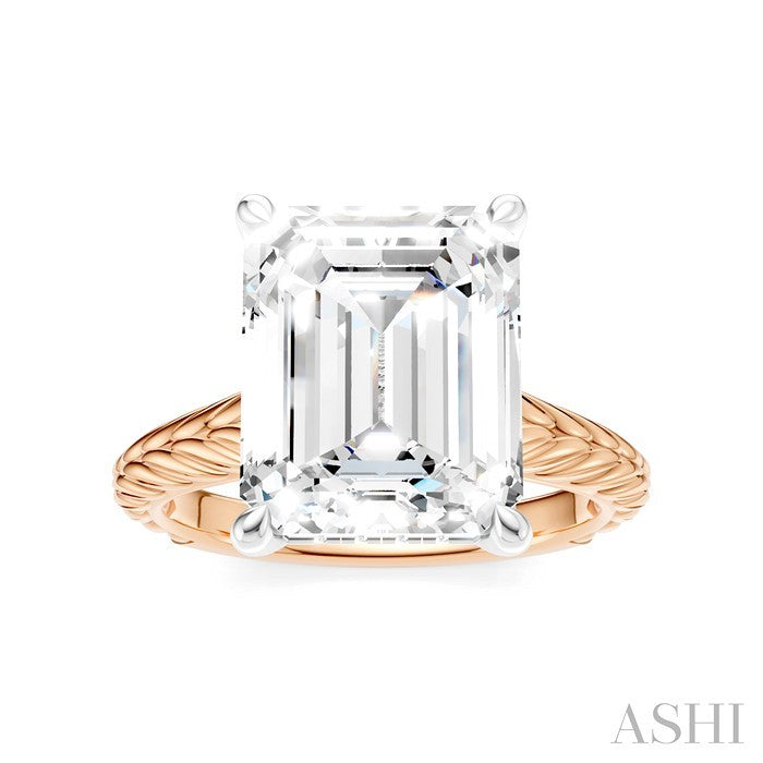 ASHI Emerald Shape Semi-Mount Diamond Engagement Ring 195B8PPFHPW-SM-EM4