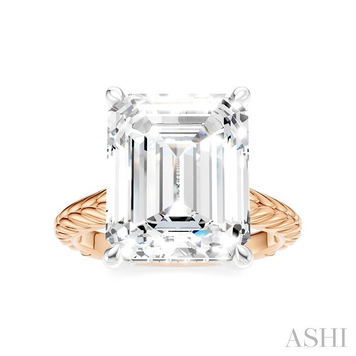 ASHI Emerald Shape Semi-Mount Diamond Engagement Ring 195B8PPFHPW-SM-EM5