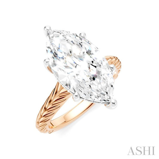 ASHI Marquise Shape Semi-Mount Diamond Engagement Ring 195B8PPFHPW-SM-MQ4