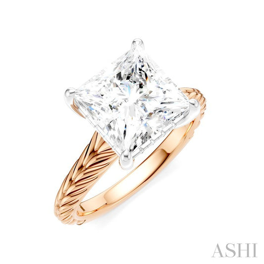 ASHI Princess Shape Semi-Mount Diamond Engagement Ring 195B8PPFHPW-SM-PN3