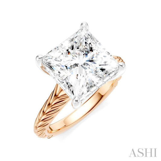 ASHI Princess Shape Semi-Mount Diamond Engagement Ring 195B8PPFHPW-SM-PN4