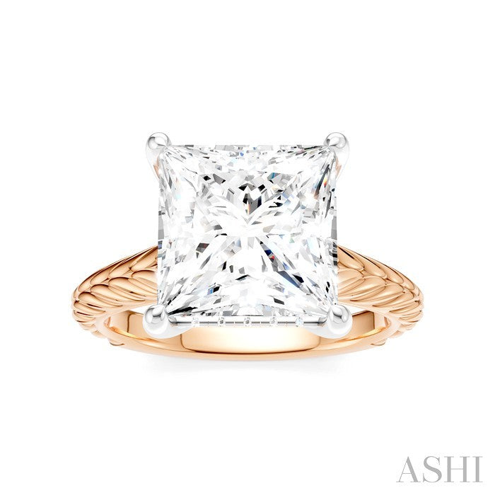 ASHI Princess Shape Semi-Mount Diamond Engagement Ring 195B8PPFHPW-SM-PN4