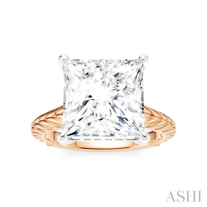 ASHI Princess Shape Semi-Mount Diamond Engagement Ring 195B8PPFHPW-SM-PN5
