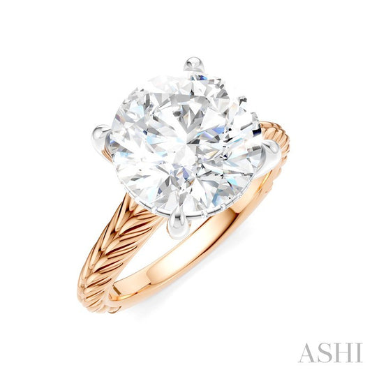 ASHI Round Shape Semi-Mount Diamond Engagement Ring 195B8PPFHPW-SM-RD4