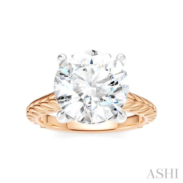 ASHI Round Shape Semi-Mount Diamond Engagement Ring 195B8PPFHPW-SM-RD4