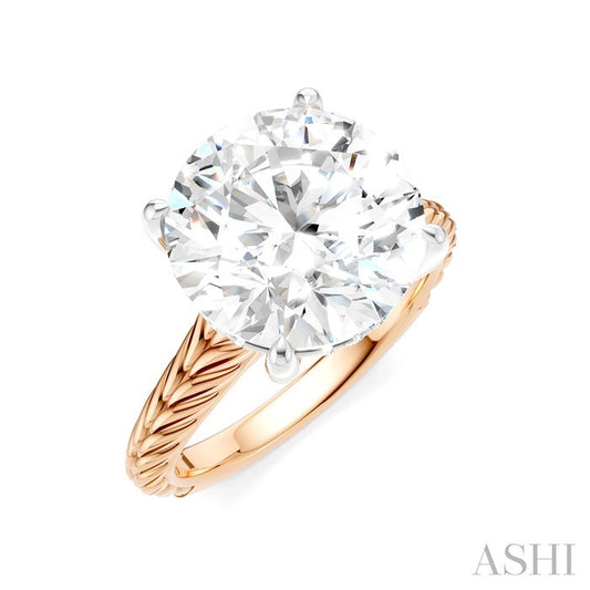 ASHI Round Shape Semi-Mount Diamond Engagement Ring 195B8PPFHPW-SM-RD5