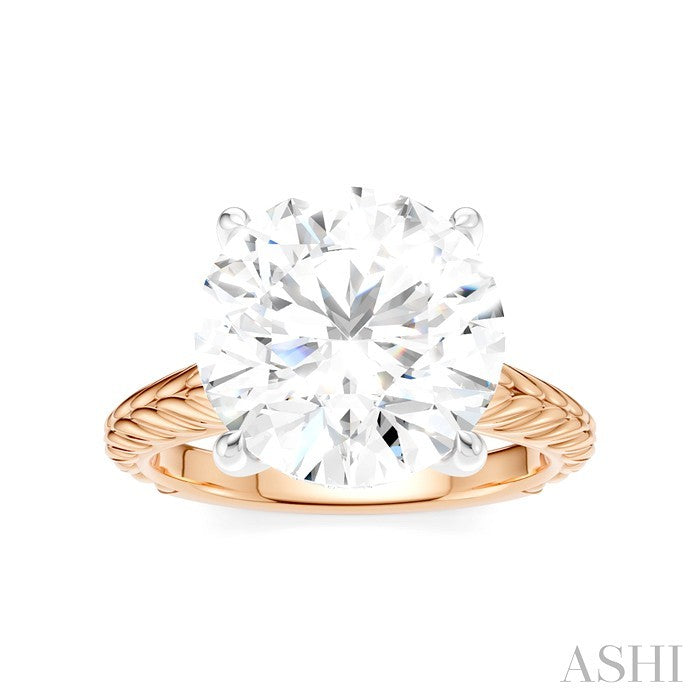 ASHI Round Shape Semi-Mount Diamond Engagement Ring 195B8PPFHPW-SM-RD5