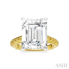 ASHI Emerald Shape Semi-Mount Diamond Engagement Ring 195B8PPFHYW-SM-EM4