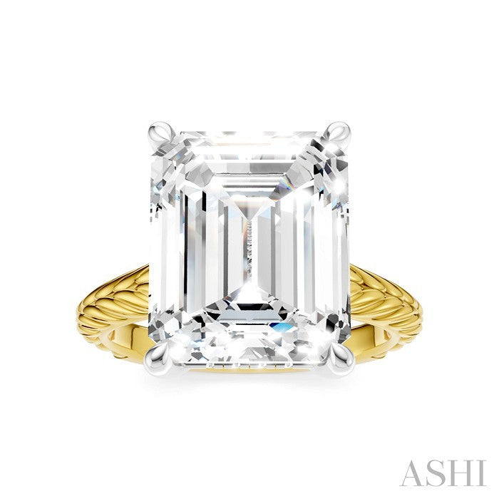 ASHI Emerald Shape Semi-Mount Diamond Engagement Ring 195B8PPFHYW-SM-EM5
