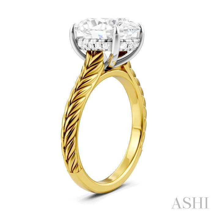 ASHI Oval Shape Semi-Mount Diamond Engagement Ring 195B8PPFHYW-SM-OV4