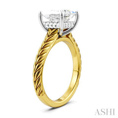 ASHI Princess Shape Semi-Mount Diamond Engagement Ring 195B8PPFHYW-SM-PN2