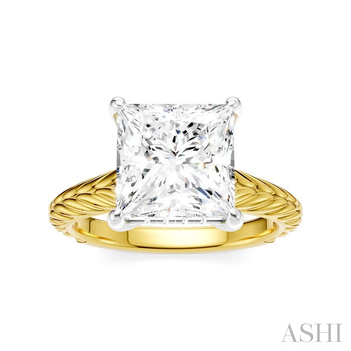 ASHI Princess Shape Semi-Mount Diamond Engagement Ring 195B8PPFHYW-SM-PN3