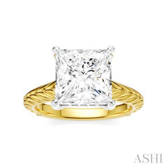 ASHI Princess Shape Semi-Mount Diamond Engagement Ring 195B8PPFHYW-SM-PN3