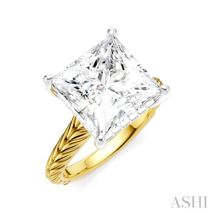 ASHI Princess Shape Semi-Mount Diamond Engagement Ring 195B8PPFHYW-SM-PN5