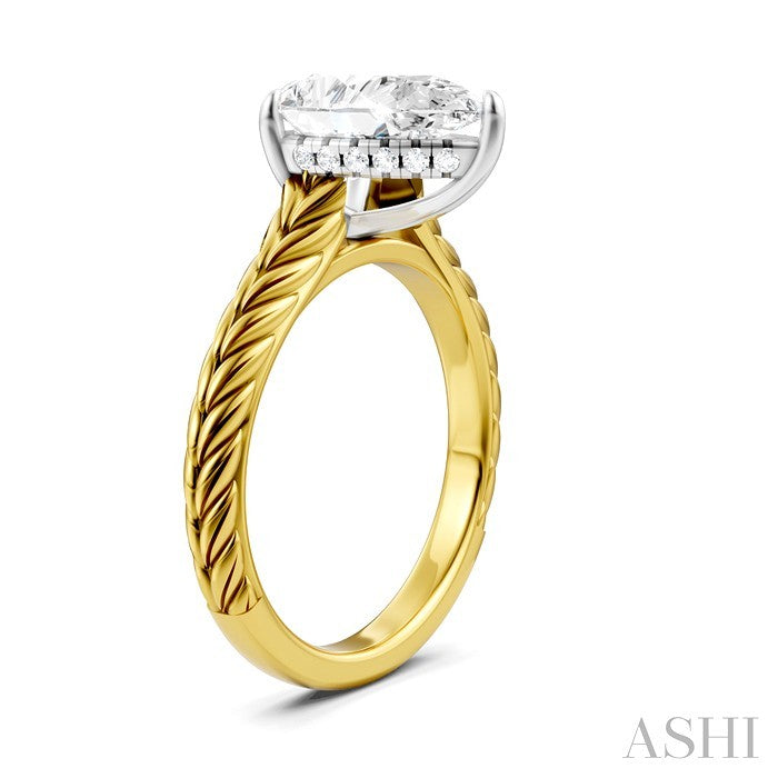 ASHI Pear Shape Semi-Mount Diamond Engagement Ring 195B8PPFHYW-SM-PR2