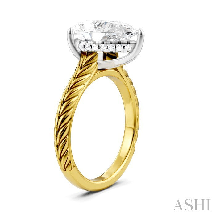 ASHI Pear Shape Semi-Mount Diamond Engagement Ring 195B8PPFHYW-SM-PR3
