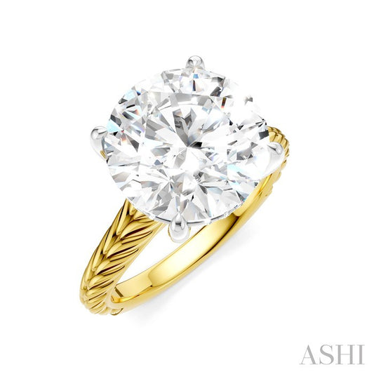 ASHI Round Shape Semi-Mount Diamond Engagement Ring 195B8PPFHYW-SM-RD5