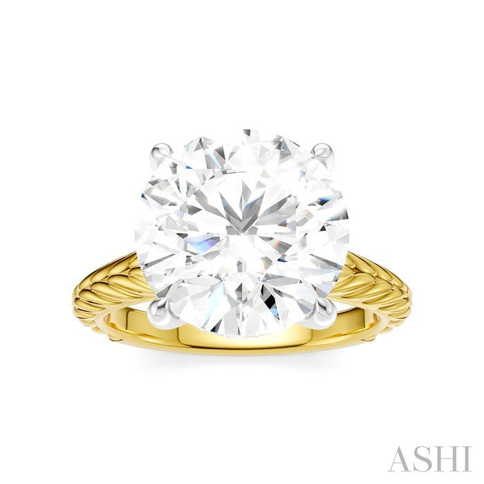 ASHI Round Shape Semi-Mount Diamond Engagement Ring 195B8PPFHYW-SM-RD5
