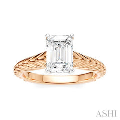 ASHI Emerald Shape Semi-Mount Diamond Engagement Ring 195B9PPFHPW-SM-EM1