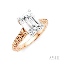 ASHI Emerald Shape Semi-Mount Diamond Engagement Ring 195B9PPFHPW-SM-EM2