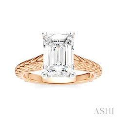 ASHI Emerald Shape Semi-Mount Diamond Engagement Ring 195B9PPFHPW-SM-EM2
