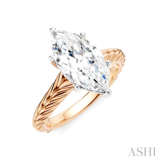 ASHI Marquise Shape Semi-Mount Diamond Engagement Ring 195B9PPFHPW-SM-MQ2