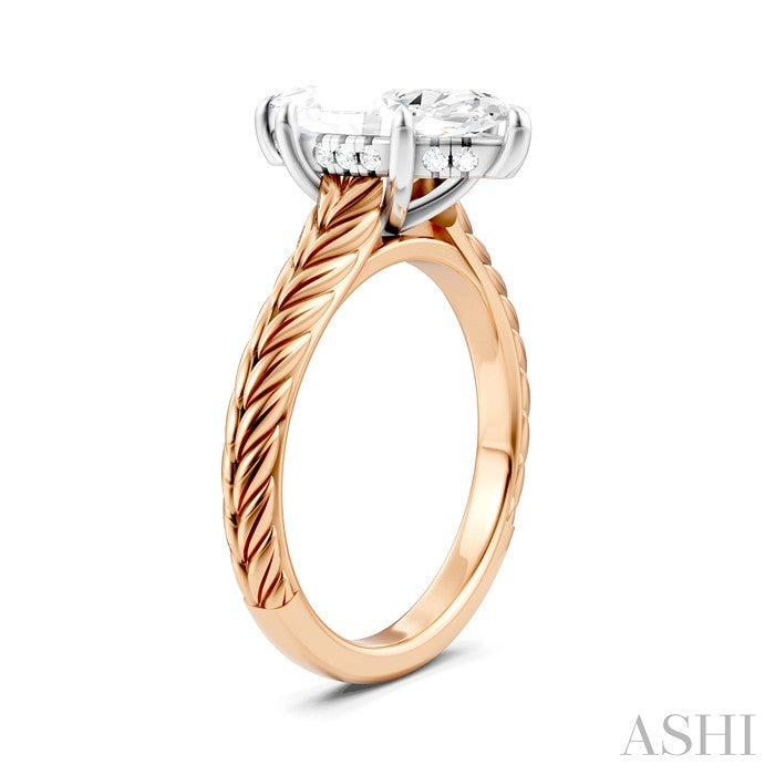 ASHI Marquise Shape Semi-Mount Diamond Engagement Ring 195B9PPFHPW-SM-MQ2