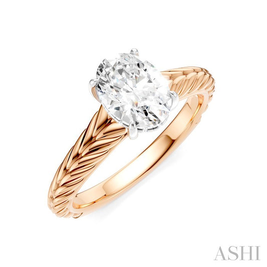 ASHI Oval Shape Semi-Mount Diamond Engagement Ring 195B9PPFHPW-SM-OV1