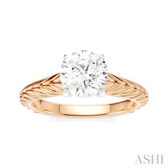 ASHI Round Shape Semi-Mount Diamond Engagement Ring 195B9PPFHPW-SM-RD1