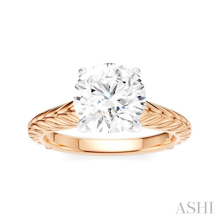 ASHI Round Shape Semi-Mount Diamond Engagement Ring 195B9PPFHPW-SM-RD2