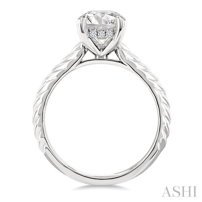 ASHI Oval Shape Semi-Mount Diamond Engagement Ring 195B9PPFHWG-SM-OV2