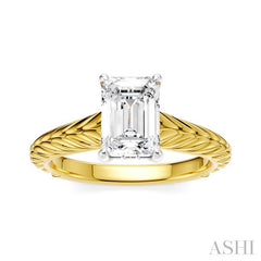 ASHI Emerald Shape Semi-Mount Diamond Engagement Ring 195B9PPFHYW-SM-EM1