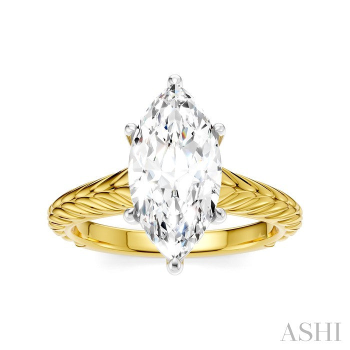 ASHI Marquise Shape Semi-Mount Diamond Engagement Ring 195B9PPFHYW-SM-MQ2