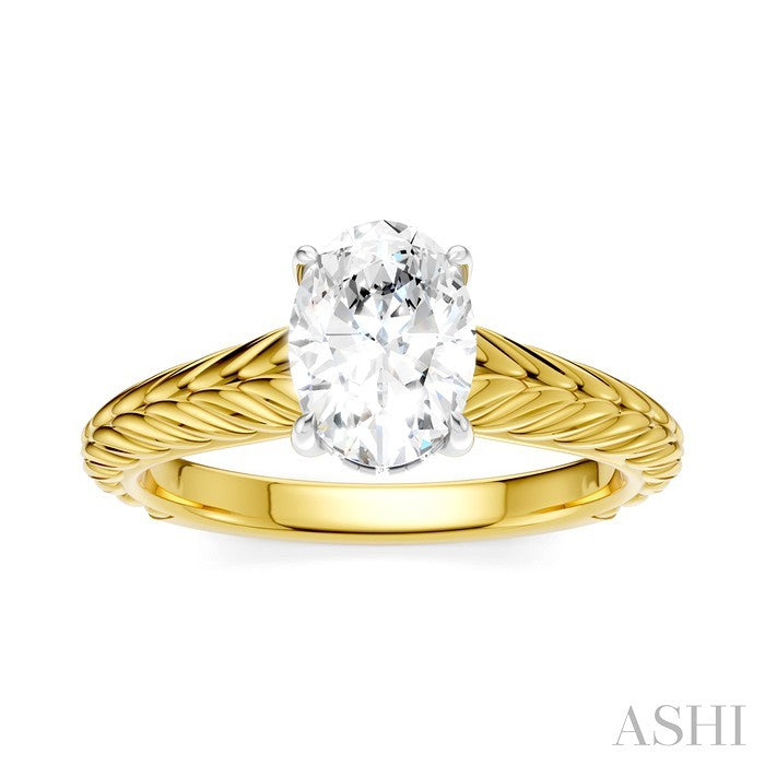 ASHI Oval Shape Semi-Mount Diamond Engagement Ring 195B9PPFHYW-SM-OV1