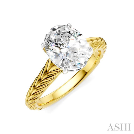 ASHI Oval Shape Semi-Mount Diamond Engagement Ring 195B9PPFHYW-SM-OV2