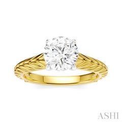 ASHI Round Shape Semi-Mount Diamond Engagement Ring 195B9PPFHYW-SM-RD1
